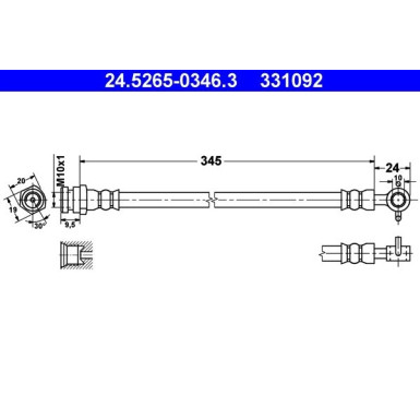 Bremsschlauch 24.5265-0346.3 Bremsschlauch 24.5265-0346.3