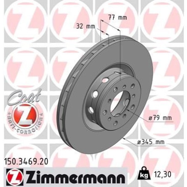 Zimmermann Bremsscheibe Coat Z 150.3469.20