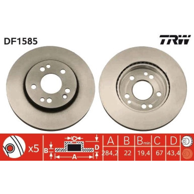 TRW Bremsscheibe DF1585
