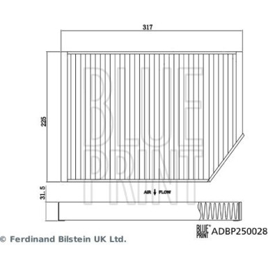 Blue Print Filter, Innenraumluft ADBP250028 Blue Print Filter, Innenraumluft ADBP250028