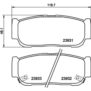 Hella Bremsbelagsatz, Scheibenbremse 8DB 355 020-221 Hella Bremsbelagsatz, Scheibenbremse 8DB 355 020-221