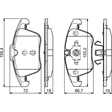 BOSCH Bremsbelagsatz, Scheibenbremse 0 986 494 169