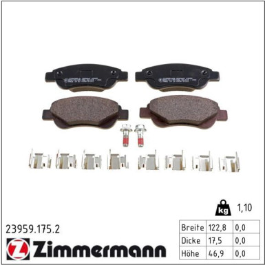 Bremsbelagsatz, Scheibenbremse 23959.175.2 Bremsbelagsatz, Scheibenbremse 23959.175.2
