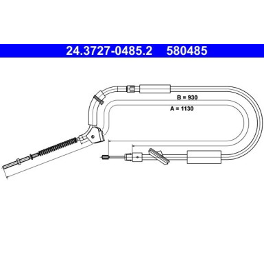 ATE Seilzug, Feststellbremse 24.3727-0485.2 ATE Seilzug, Feststellbremse 24.3727-0485.2