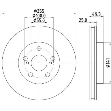 Hella Bremsscheibe PRO 8DD 355 116-981