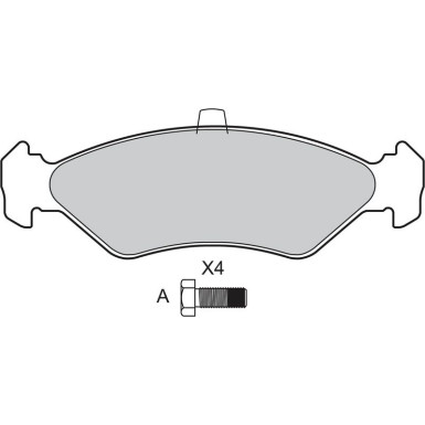 Valeo Bremsbelagsatz, Scheibenbremse 598043 Valeo Bremsbelagsatz, Scheibenbremse 598043