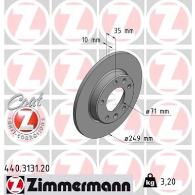 Zimmermann Bremsscheibe Coat Z 440.3131.20