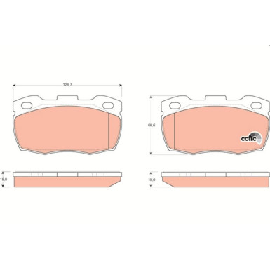 TRW Bremsbelagsatz, Scheibenbremse COTEC GDB1452