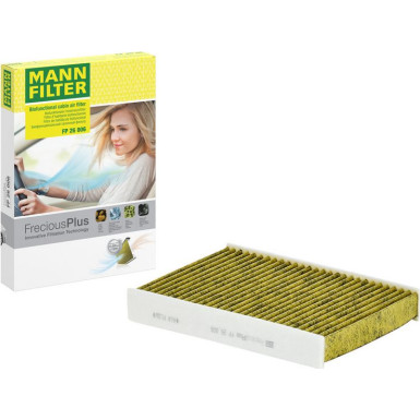 MANN-FILTER FP 26 006 Innenraumfilter FreciousPlus Aktivkohlefilter mit Polyphenol, antibakteriell, Feinstaubfilter (PM 2.5) MANN-FILTER FP 26 006 Innenraumfilter FreciousPlus Aktivkohlefilter mit Polyphenol, antibakteriell, Feinstaubfilter (PM 2.5)