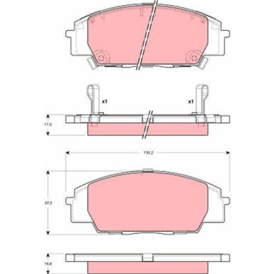 TRW Bremsbelagsatz, Scheibenbremse GDB3250