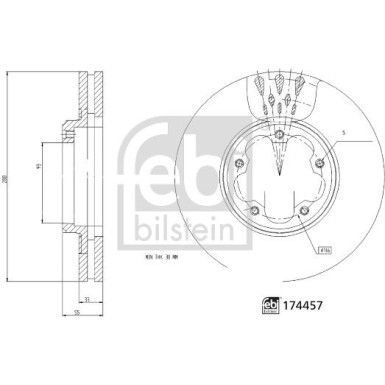 FEBI BILSTEIN 174457 Bremsscheibe FEBI BILSTEIN 174457 Bremsscheibe