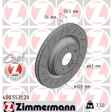 Zimmermann Bremsscheibe Coat Z 400.5531.20
