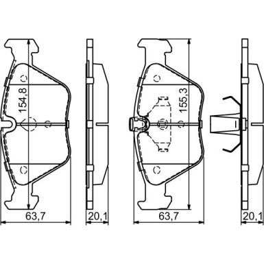 BOSCH Bremsbelagsatz, Scheibenbremse 0 986 424 485 BOSCH Bremsbelagsatz, Scheibenbremse 0 986 424 485