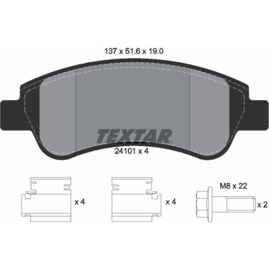 Textar Bremsbelagsatz, Scheibenbremse Q+ 2410101