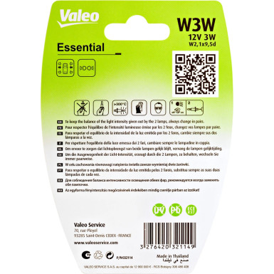 Valeo Glühlampe, Blinkleuchte ESSENTIAL 032114