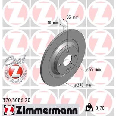 Zimmermann Bremsscheibe Coat Z 370.3086.20 Zimmermann Bremsscheibe Coat Z 370.3086.20