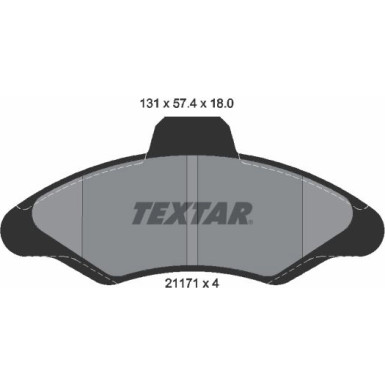 Textar Bremsbelagsatz, Scheibenbremse 2117105 Textar Bremsbelagsatz, Scheibenbremse 2117105