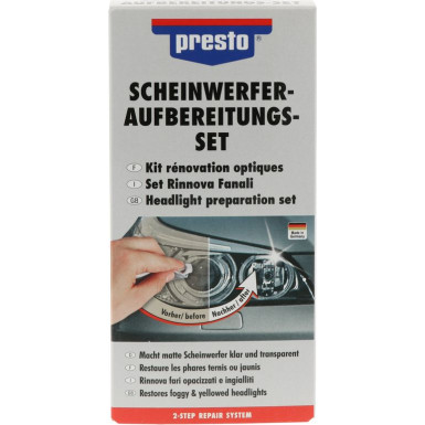 PRESTO 365171 Scheinwerfer Aufbereitungs-Set Klarlack