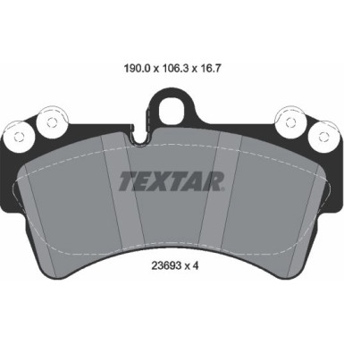 Textar Bremsbelagsatz, Scheibenbremse 2369302