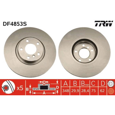 Bremsscheibe TRW SINGLE DF4853S