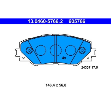Bremsbelagsatz, Scheibenbremse 13.0460-5766.2 Bremsbelagsatz, Scheibenbremse 13.0460-5766.2