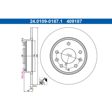 Bremsscheibe 24.0109-0187.1