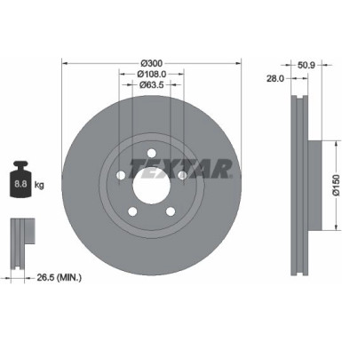 Textar Bremsscheibe PRO+ 92283105