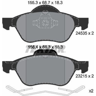 Textar Bremsbelagsatz, Scheibenbremse Q+ 2453501 Textar Bremsbelagsatz, Scheibenbremse Q+ 2453501