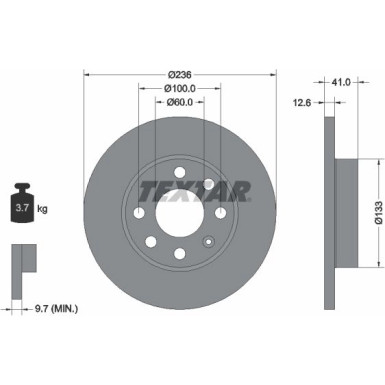 Textar Bremsscheibe PRO 92020903 Textar Bremsscheibe PRO 92020903