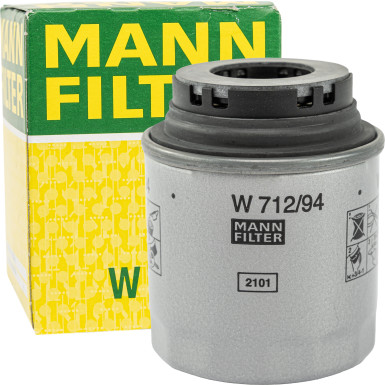MANN-FILTER W 712/94 Ölfilter 3/4-16 UNF-1B, mit zwei Rücklaufsperrventilen, Anschraubfilter MANN-FILTER W 712/94 Ölfilter 3/4-16 UNF-1B, mit zwei Rücklaufsperrventilen, Anschraubfilter
