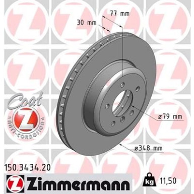Zimmermann Bremsscheibe Coat Z 150.3434.20