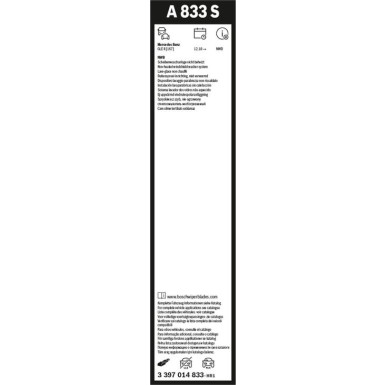 BOSCH A 833 S Scheibenwischer Aerotwin 3 397 014 833 BOSCH A 833 S Scheibenwischer Aerotwin 3 397 014 833