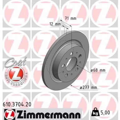 Zimmermann Bremsscheibe Coat Z 610.3704.20 Zimmermann Bremsscheibe Coat Z 610.3704.20