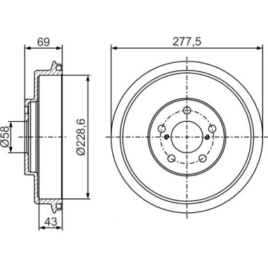 BOSCH Bremstrommel 0 986 477 279