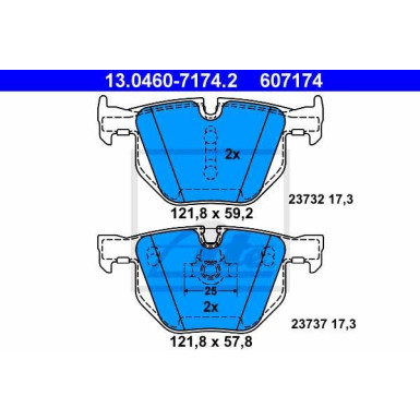 ATE Bremsbelagsatz, Scheibenbremse 13.0460-7174.2 ATE Bremsbelagsatz, Scheibenbremse 13.0460-7174.2