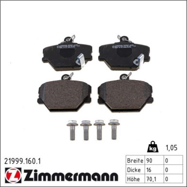 Zimmermann Bremsbelagsatz 21999.160.1
