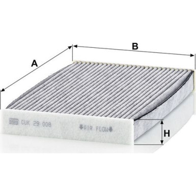 MANN-FILTER CUK 29 008 Innenraumfilter, Aktivkohlefilter MANN-FILTER CUK 29 008 Innenraumfilter, Aktivkohlefilter