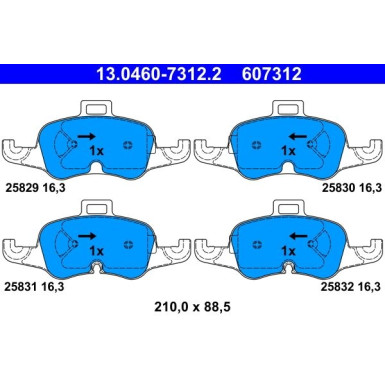 ATE Bremsbelagsatz, Scheibenbremse 13.0460-7312.2 ATE Bremsbelagsatz, Scheibenbremse 13.0460-7312.2