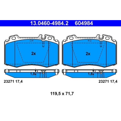 Bremsbelagsatz, Scheibenbremse 13.0460-4984.2 Bremsbelagsatz, Scheibenbremse 13.0460-4984.2
