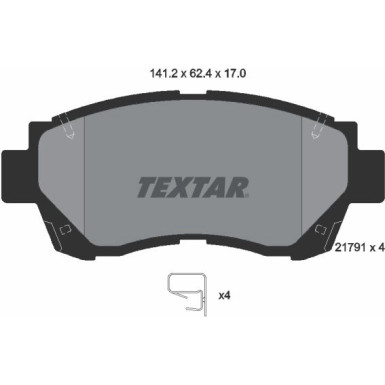 Textar Bremsbelagsatz, Scheibenbremse 2179101 Textar Bremsbelagsatz, Scheibenbremse 2179101