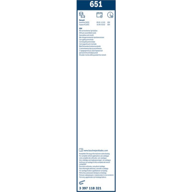 BOSCH 651 Scheibenwischer Twin 3 397 118 321 BOSCH 651 Scheibenwischer Twin 3 397 118 321