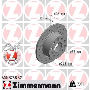 Zimmermann Bremsscheibe SPORT Z 600.3258.52