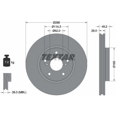 Textar Bremsscheibe PRO 92174303 Textar Bremsscheibe PRO 92174303