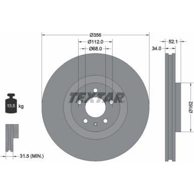 Textar Bremsscheibe PRO+ 92238205 Textar Bremsscheibe PRO+ 92238205