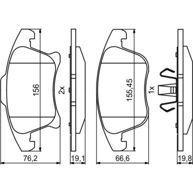 BOSCH Bremsbelagsatz, Scheibenbremse 0 986 494 837 BOSCH Bremsbelagsatz, Scheibenbremse 0 986 494 837