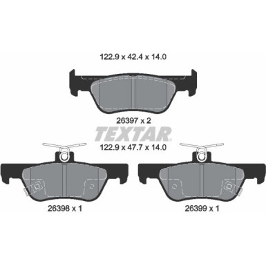 Textar Bremsbelagsatz, Scheibenbremse Q+ 2639701 Textar Bremsbelagsatz, Scheibenbremse Q+ 2639701