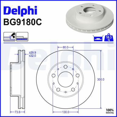 Delphi Bremsscheibe BG9180C Delphi Bremsscheibe BG9180C
