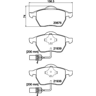Hella Pagid Bremsbelagsatz, Scheibenbremse 8DB 355 008-411 Hella Pagid Bremsbelagsatz, Scheibenbremse 8DB 355 008-411