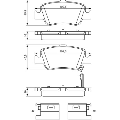 BOSCH Bremsbelagsatz, Scheibenbremse 0 986 494 651 BOSCH Bremsbelagsatz, Scheibenbremse 0 986 494 651