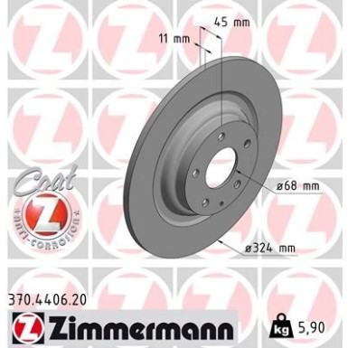 Zimmermann Bremsscheibe Coat Z 370.4406.20 Zimmermann Bremsscheibe Coat Z 370.4406.20